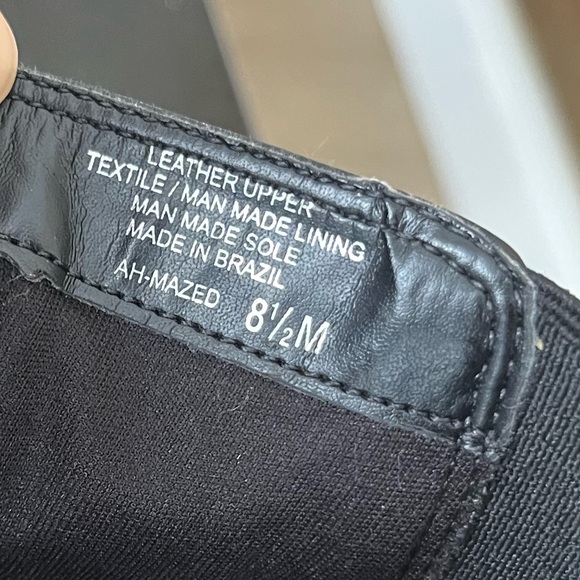 GB Gianni Bini Ah-Mazed Black Leather Platform Block Heel Booties SZ 8.5 Grunge - Picture 7 of 8